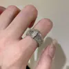 Anéis vintage de segunda mão para usar em camadas, estilo old money, anéis de ouro exagerados, acessórios de anel aberto versáteis de alta qualidade