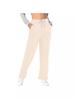Europeo y Americano 2024 Transfronterizo Amazon Nuevo Pantalón de Tirantes para Mujer Primavera y Verano Color Sólido Casual Suelto Pierna Ancha Cintura Alta Blanco Arroz