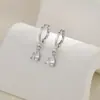 Brincos de Zircônia Estrela de Quatro Pontas Gota d'Água 2026 Primavera/Verão Bestseller de Live Stream Brincos de Estrela Gota Única com Diamante Chamativos