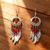 Pendientes de Borlas Estilo Étnico de Yunnan para Viaje y Vacaciones Retro Exagerados Nicho de Gama Alta Bohemios