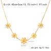 Pulseira de luxo estilo coreano com cinco pétalas de flores ocas e design minimalista, colar de aço inoxidável com flor de margarida