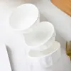 Tigela de Porcelana Branca Jingdezhen Simples Doméstica Cerâmica Tigela de Jantar Grande Tigela de Macarrão Panela de Sopa Tigela Pequena de Sopa Refeição de Hotel Clube