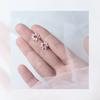 Pendientes de plata S925 con diseño de flor para mujer, estilo japonés y coreano, con diamantes y siete flores, dulces y románticos copos de nieve navideños, G0604