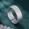 Pulseira prateada banhada a cobre com sutra do coração lisa face brilhante tradicional face larga gravada lótus pulseira feminina maciça para presente de namorada