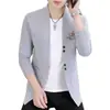 Directo del fabricante: Cárdigan de punto para primavera y otoño, prenda exterior holgada para hombre, suéter de moda, top versátil para hombre, moderno