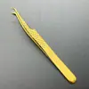 Pinzas para Pestañas de Injerto de Alta Precisión Reticuladas Doradas/Pinza de Pluma Dorada/Pinza de Delfín/Pinzas de Floración/Pinzas para Pestañas
