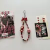 Cadena Cuadrada de Lazo Rojo a Cuadros Coreana para Teléfono Móvil Cadena Elegante Creativa de Nicho para Cámara Ccd Femenina