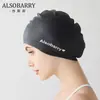 Gorro de Natación para Mujer con Protección para Orejas y Cabello Largo, Talla Grande, Circunferencia de Cabeza Grande, Impermeable, Margarita de Silicona Suave