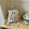 2026 Nuevo Otoño Adorno de Encaje Mochila para Mujer Chica Dulce Lunares Casual Personalidad Elegante Mochila Pequeña