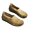 Zapatos de Mujer Planos Retro Hechos a Mano de Punta Redonda, Modelo Nuevo Primavera/Verano 2026, Zapatos de Superficie Suave con Suela Suave