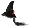 Nuevo Sombrero de Bruja Barroco de Halloween Malla Flor Vestido Accesorios de Disfraz Reina Gótica Accesorios Sombrero de Bruja
