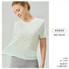 Top de Yoga Delgado de Verano para Mujer, Camiseta Deportiva de Manga Corta Transpirable de Secado Rápido, Cubierta de Fitness con Cuello Redondo para Running, Entrenamiento, Pilates