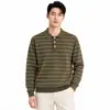 Camisa Polo de Punto Rayada para Hombre Estilo Old Money Sensación de Alta Gama Suéter con Cuello de Solapa para Hombre Top para Hombre Otoño Invierno Holgado de Manga Larga
