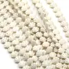 Cuentas de Concha de Turquesa Artificial Blanco Crema Cuentas Accesorios DIY Turquesa Agrietada Materiales para Pendientes Pulsera Venta al por Mayor en Stock