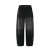 Jeans Masculino Marca Tendência Céu Estrelado Curvo Trabalho Pesado Estampa Completa Strass Quente Senso de Design Bolsos Grandes Roupa de Trabalho Desgastada Calça Longa