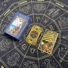 Baralho de Tarot Dourado Waite Carta de Tarot Tarot Impressão Colorida Carta de Tarot PVC Impermeável Jogo de Mesa de Tarot Toalha de Mesa