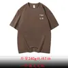 Camiseta transfronteiriça de algodão penteado pesado 240 gramas gola redonda manga curta estampa fixa logotipo camisa publicitária macacão roupa de grupo