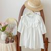 Vestido de niña lima, primavera y otoño, nuevo estilo coreano, vestido de princesa de manga larga y longitud media para niña, vestido infantil de estilo occidental