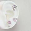 Design doce e cool sensação de alta qualidade y2k diamante rosa borboleta simples nicho amor cartilagem da orelha cravo de orelha médica brincos brincos