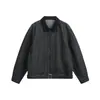 Chaqueta de Color Bloque Rayada Retro Japonesa con Solapas Rumeng para Hombre, Tendencia Otoñal de Marca, Holgada, Chaqueta de Béisbol, Ropa de Abrigo Casual para Pareja