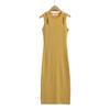 AliExpress deseo comercio exterior Europa y Estados Unidos verano 2023 diseño de hombro descubierto cuello halter chaleco vestido de punto de seda helada ajustado