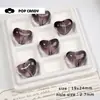 Corazón Acrílico Cuentas Translúcidas Accesorios para Joyería DIY Accesorios para Ropa de Resina Agujero Recto Material para Cuentas Hecho a Mano Tejido