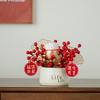 Qiaozhixi nova decoração de casa flor artificial flor falsa fruta da sorte decoração de sala de estar entrada de casa fruta vermelha presente de Ano Novo