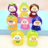 Muñeca de fruta tridimensional luminosa 4ª generación luminosa diy accesorios de resina adorable grano par de adornos de bolsa ciega al por mayor