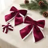 Nuevo colgante de moño rojo terciopelo navideño transfronterizo Decoración navideña Adorno para árbol de Navidad Decoración de ventana en stock