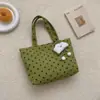 2026 E-commerce Transfronteiriço Primavera/Verão Nova Bolsa Tote de Bolinhas Bolsa de Veludo Rosa Fofa Menina com Alça Única Bolsa de Mão para o Trabalho