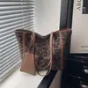 Bolso tote estampado de leopardo, gran capacidad, juego de dos piezas, bolso de hombro casual de lona, adecuado para estudiantes, ir al trabajo y ir de compras