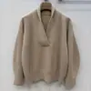 BORBOTIE Ropa de punto para mujer 2026 Nuevo producto de principios de otoño Moda estilo Old Money Suéter de cachemira con cuello en V doblado