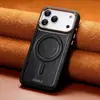 Aplicável à Capa de Celular Magnética de Couro Retrô Business para Apple 18ProMax iPhone 17 Capa Protetora de Alta Qualidade 15