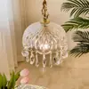 Lámpara Colgante Pequeña de Cristal de Lujo Vintage de Cobre Seleccionado Cuidadosamente para Pasillo, Entrada, Mesita de Noche, Balcón, Pasillo y Vestidor en Estilo Francés