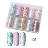 Papel de Transferência Flor Estrela para Nail Art Transfronteiriço Japonês Conjunto de 10 Cores Papel de Transferência Estrela para Unhas Joias para Nail Art