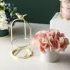 Vaso Pequeno Portátil Nórdico Ins Vasos Criativos de Ferro para Flores Secas Ornamentos de Vasos de Cerâmica com Laço para Suculentas