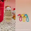 Colgante de oro puro 999 Labubu lindo, serie de hongos 3D con cordón, un artículo popular en las transmisiones en vivo de Douyin para atraer clientes