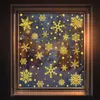 Decoraciones de Navidad, Pegatinas Electrostáticas de Copos de Nieve Amarillos Atmosféricos, Diseño de Escena para Ventana de Centro Comercial, Pegatinas de Copos de Nieve para Ventana de Invierno