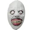 Máscara de Exorcista Sonrisa Ojos Blancos Cabeza de Diablo Nuevo Transfronterizo Halloween COS Horror Máscara de Látex En Stock