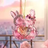Dia dos Namorados Cisne Rosa Coelho Acrílico Plano 2D Chaveiro Acessórios para Retrovisor de Carro Pingente de Mochila