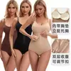 Modelador Europeu e Americano Transfronteiriço Peça Única Dupla Camada com Botões, Controle de Barriga e Levanta Bumbum Estilo Triângulo com Abertura na Virilha Roupa Íntima Feminina para Realçar o Busto e Afinar a Cintura