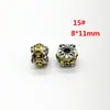 Al por mayor DIY hecho a mano dos colores con cuentas Xizang aleación de plata agujero grande cuentas de barril Xiangyun seis palabras cuentas sueltas pulsera collar accesorios
