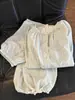 Pijama Floral Dulce para Mujer, Primavera y Otoño, Mangas Largas de Encaje, Ropa de Casa de Algodón Nube de Alta Gama, Se Puede Usar Afuera, Venta al por Mayor Transfronteriza