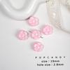 Brincos Fofos de Menina Cor Creme Laço Flor Miçangas Acrílicas Corrente para Celular Pulseira Pingente DIY