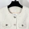 Marca de Luxo Francesa Moda Elegante High-End Jaqueta Estilo Chanel Lua Branca 2833