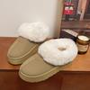 Estilo Novo Outono e Inverno 2025 Veludo Acolchoado Boca de Pelo Quente Sapatos de Algodão para Mulheres Usarem Botas Curtas de Neve Fosca Botas de Algodão