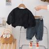 Comercio Exterior al por Mayor Ropa Infantil Primavera Nueva Sudadera Cuello Redondo Manga Larga Tie-Dye Elegante Versátil Conjunto de Dos Piezas con Jeans