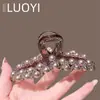 2025 Nuevo Clip Casual de Cristal y Perla Pinza para el Cabello de Alta Gama para Mujer Pinza de Tiburón para la Parte Posterior de la Cabeza Pinza para el Cabello