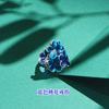 Anillo de flor azul quemado esmaltado para mujer, flor de durazno, loto, osmanthus, estilo étnico, artístico, retro, boca abierta, ajustable para mujer