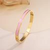 Pulsera de acero de titanio con diamantes transfronterizos, pulsera abierta para mujer chapada en oro de 18k, pulsera que no se decolora, pulsera de acero inoxidable al por mayor